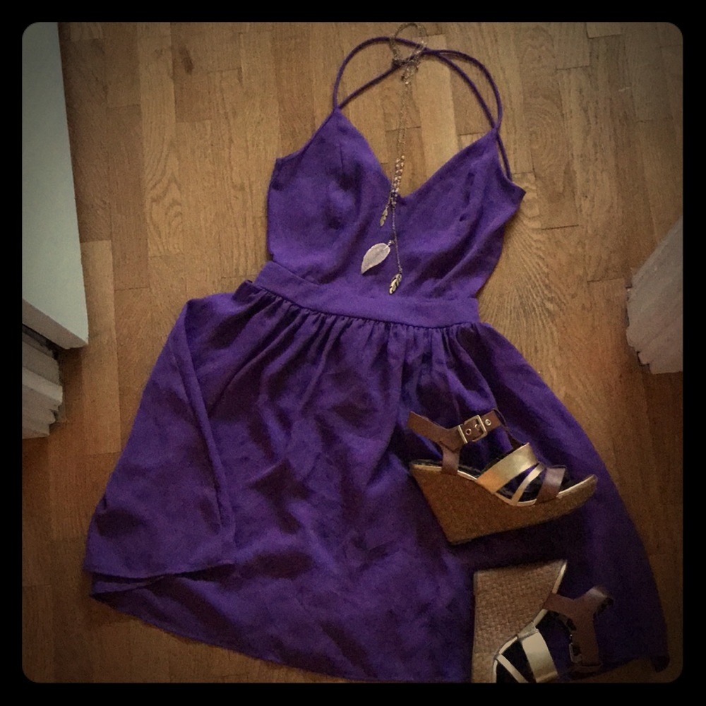 Lulu’s purple backless dress. Size S.